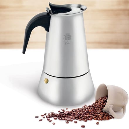Orion - Stalen Koffiemaker - 450 ml - Zilver