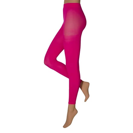 Apollo - Dames party legging - 60 denier - Fluor rose - Maat S/M - Gekleurde legging - Neon Legging - Legging carnaval