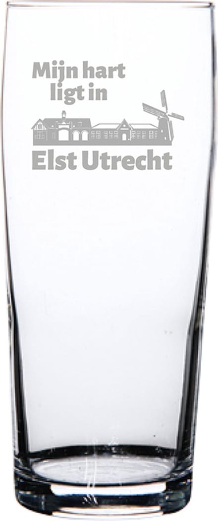 Gegraveerde bierfluitje 19cl Elst Utrecht