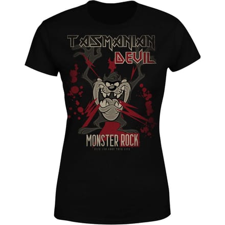 Looney Tunes Tasmanian Devil Monster Rock Dames T-shirt - Zwart - S