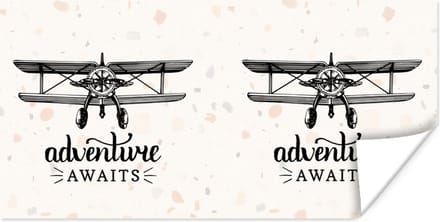 Poster Spreuken - Quotes - Adventure awaits - Reizen - 150x75 cm