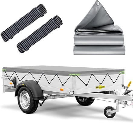 Waterdichte Aanhangwagen Afdekzeil Plat met Zeilkoord voor Diverse Trailers