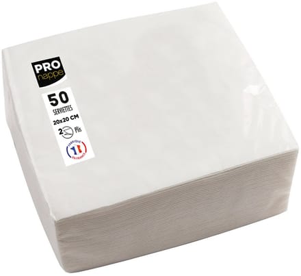 PROnappe cocktailservetten 20x20 cm ivoorkleur 50 stuks