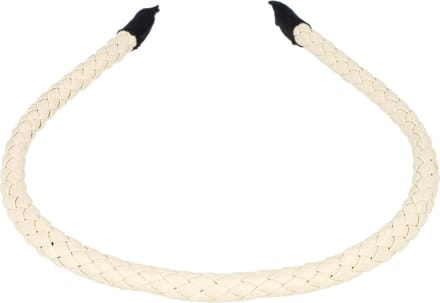 Haarsoires Haarband Diadeem 1cm – Gevlochten - Lederlook – Crème