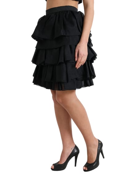 Laagjes Mini Rok Zijde Rimpel Rok