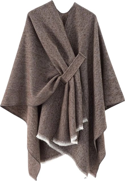 Poncho Omslagdoek – Dames – One Size – Bruin