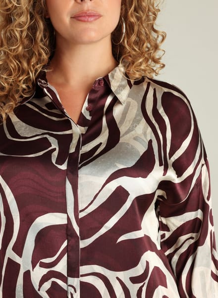 YEST CURVE Ankaria Essential Tops - Dark Bordeaux/Multi - maat X-0(44)
