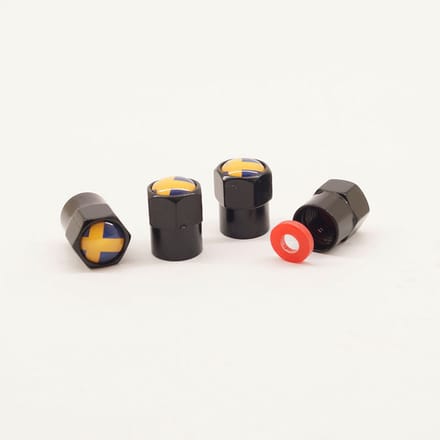Schrader (auto) ventiel - Zwart Zweden aluminium met afdichting