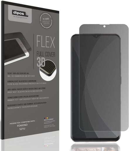 dipos FLEX – Matte Privacy Screenprotector geschikt voor FOXIONO S21U | Volledige Schermbescherming | Case-Friendly