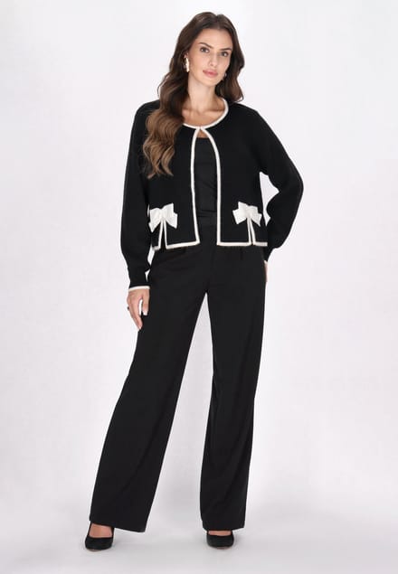Faina Vest Dames zwart wit
