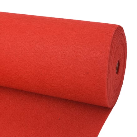 vidaXL - Tapijt - Effen - Rood - 1 - x - 12 - m - Stof