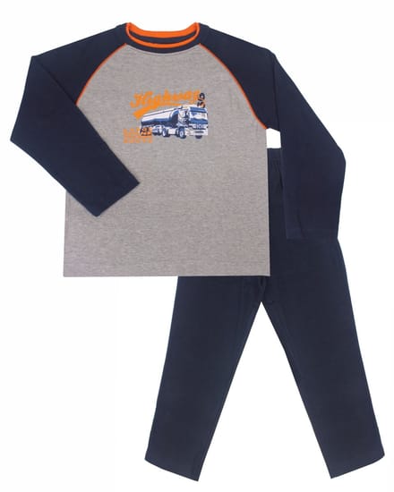 Blue Docks Jongens Pyjama -Lange Mouwen -Grijs -maat 98