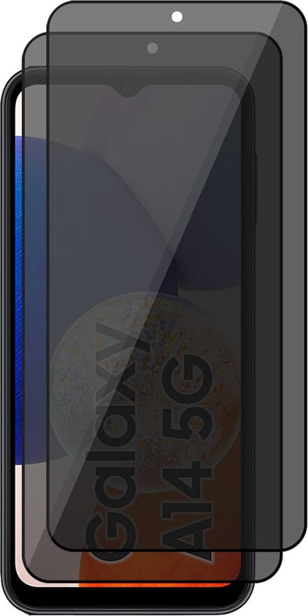 Privacy Screenprotector geschikt voor Samsung Galaxy A14 - 2x Glas Screen Protector FullGuard