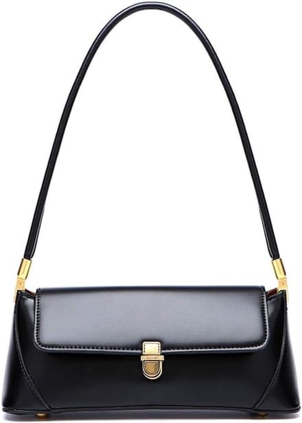 Dames Clutch Schoudertas - Leren Portemonnee met Gespsluiting