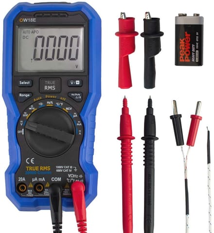 Digitale Multimeter met Bluetooth, 20000 Tellingen, Voltmeter, Ampèremeter, Ohmmeter en Circuitcontrole