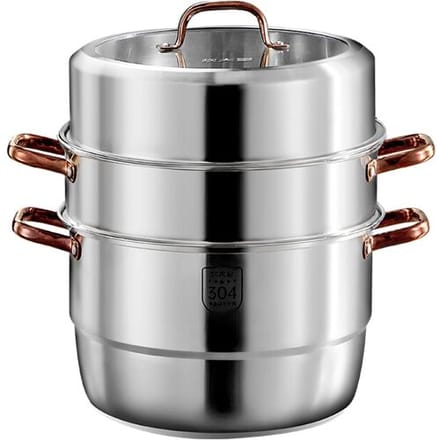 Cooker King Stoompan 3-Laags - 26 cm - 304 Roestvrij Staal - Hittebestendig