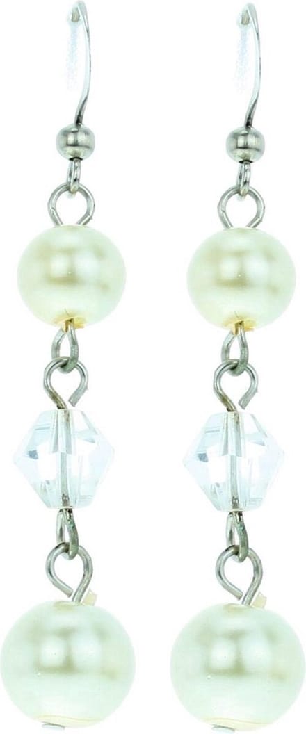Behave - Dames pareloorhangers parelmoer retro chic - 5,5 cm