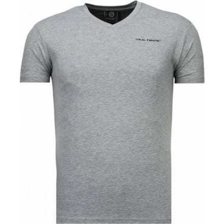Basic Exclusieve V Neck - T-Shirt - Grijs