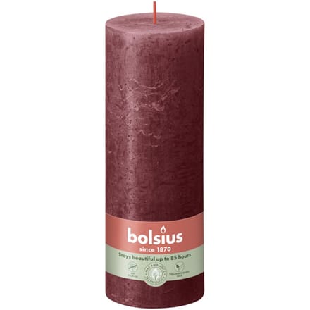 Bolsius Stompkaars Rustiek Velvet Red - 19 cm / ø 7 cm