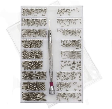 Allecto - 500 stuks micro-schroeven - micro-reparatieschroevenset - multifunctioneel - assortimentset - geschikt voor brillen en horloges - ideaal ...