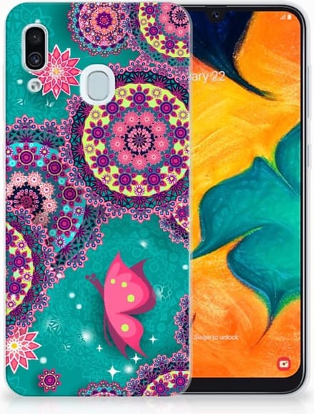 Samsung Galaxy A30 Hoesje maken Cirkels en Vlinders