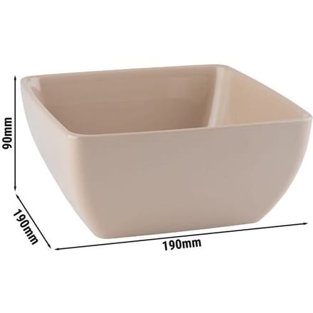 GGM Gastro (6 Stück) Schale - PURE - Melamin - 1,5 Liter - eckig - Beige