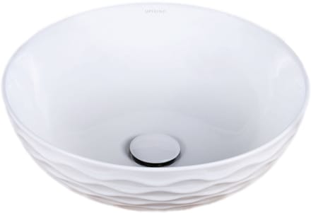 Keramische waskom rond wit 42x42x14 cm opbouw Arya