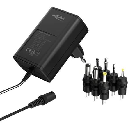 Ansmann 1201-0023 Stekkernetvoeding, instelbaar 12 V/DC, 9 V/DC, 7.5 V/DC, 6 V, 4.5 V/DC, 3 V 1000 mA 12 W