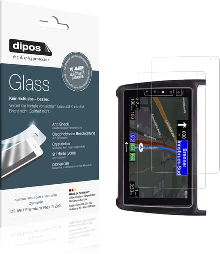 dipos – 2x Pantserfolie geschikt voor Dynavin D9-69H Premium Flex 9 Zoll | 9H Screenprotector