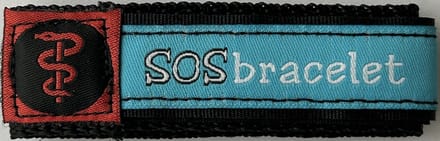 SOSbracelet lichtblauw medisch SMALL (3-9 jaar)