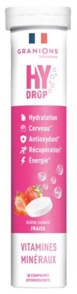 Granions HyDrop Vitaminen Mineralen 20 Bruistabletten (Smaak : Aardbei)
