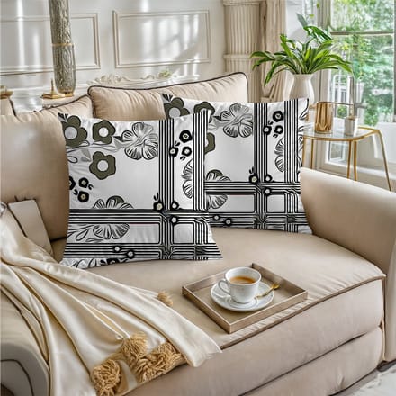 Boraboi® Luxe Decoratieve Kussenhoezen set van 2 , Zachte Suède Touch- 30x50 cm -(Groen,wit)