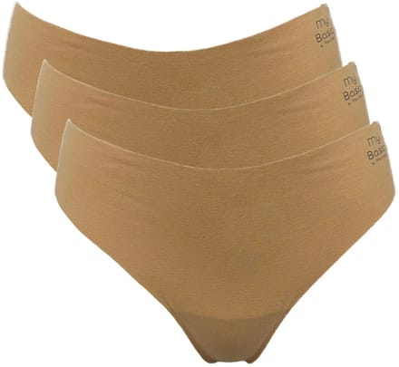 My Basic by After Eden - Free-cut string van biologisch katoen – Poeder - 3-pack - Maat M