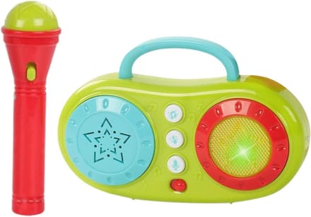 Draagbare Karaoke Set - Zing Speelgoed - Muziek Leren - Met Microfoon - 5.5 x 15 x 5.5 cm - Wit