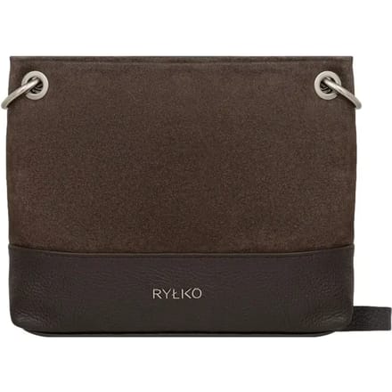 Klassieke lederen en suède handtas vrouw Ryłko