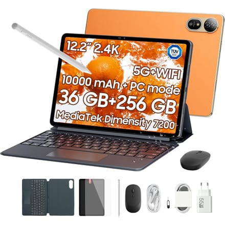 Blackview MEGA 12 - Tablet - Gaming Tablet - Android 16 - 12.2 inch - 36GB RAM - 256GB ROM - 5G Tablet - 10000mAh - Gouden
