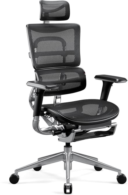 DIABLO CHAIRS - Bureaustoel V-MASTER - Ergonomische bureaustoel verstelbaar - Zwart
