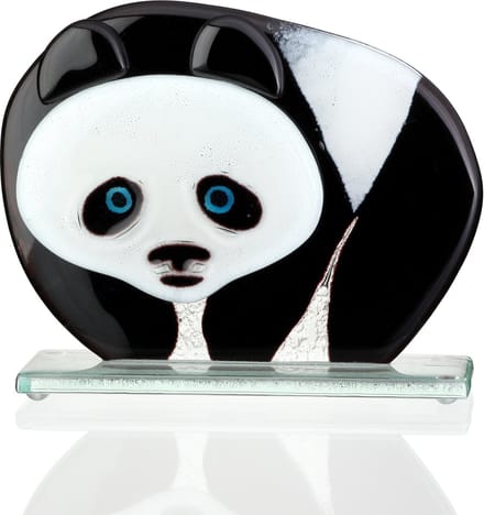 Glassculptuur - Glazen Panda - Glasobject - Sculptuur - Fusing glas Panda - 13cm