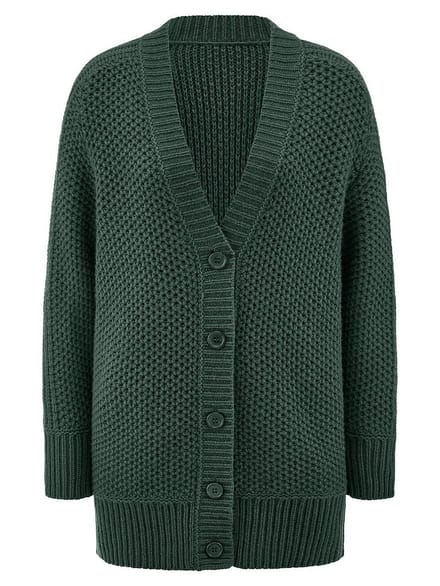 Lang vest in kasjmiermix Van Fadenmeister Berlin turquoise