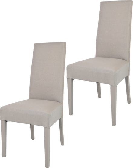 Tommychairs Chiara - Eetkamerstoelen - Set van 2 - Beige - Stof & Hout