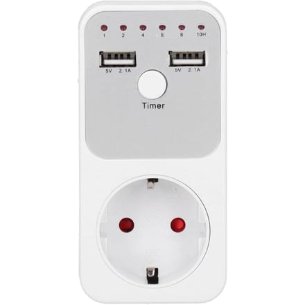 Minuterie numérique intelligente USB avec prise pour chargeur d'ordinateur et de téléphone