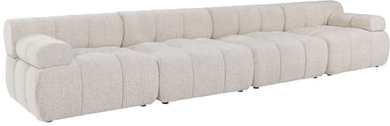 Vente-unique Modulaire vijfzitsbank van beige gemêleerde stof FACIVIL