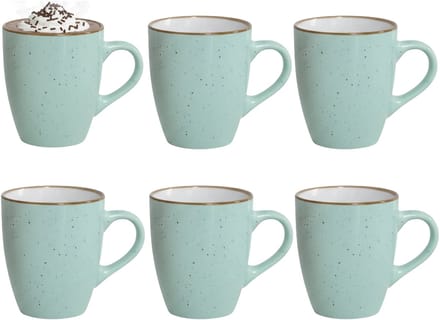 Gerimport Koffie / thee mok Sweets - 6x stuks - groen - 350 ml - keramiek