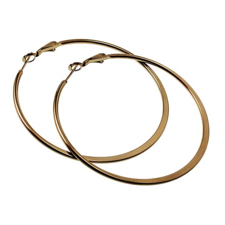∅60mm Oorbellen Dames - Verguld RVS - Semi-platte Oorringen