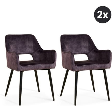 Multifurn 2x eetkamerstoel ray velvet (set van 2)