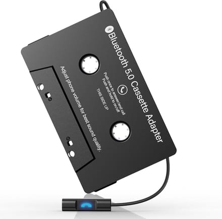 Autocassette Adapter - Bluetooth Cassette - Muziek Streamen - Handsfree Bellen - 8 Uur Speeltijd - Zwart