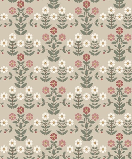 Boråstapeter Vliesbehang 4810 - New Heritage - Bloemen Rood - 53cm x 10.05m