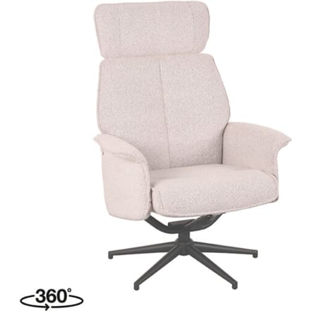 LABEL51 Verdal Fauteuil - Naturel - Stof - Excl. Hocker - - - Met Armleuning