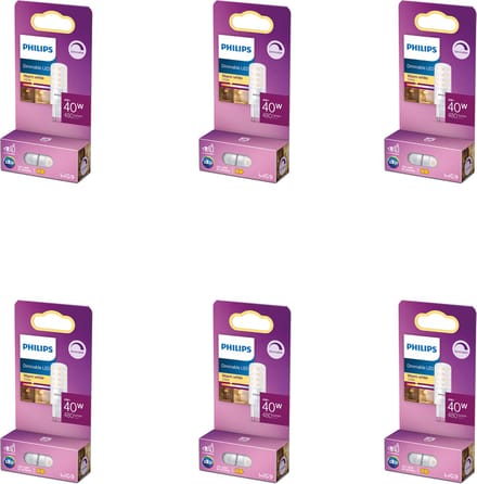 Philips Voordeelverpakking - G9 - LED Capsulelamp - 40W - Dimbaar - Warmwit Licht - Set van 6 Stuks