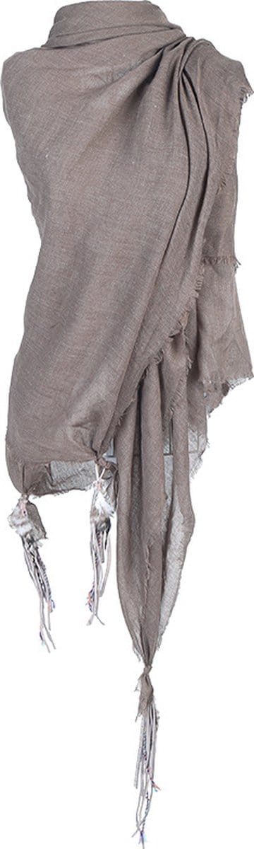 Omslagdoek - Boho - Veer - Taupe